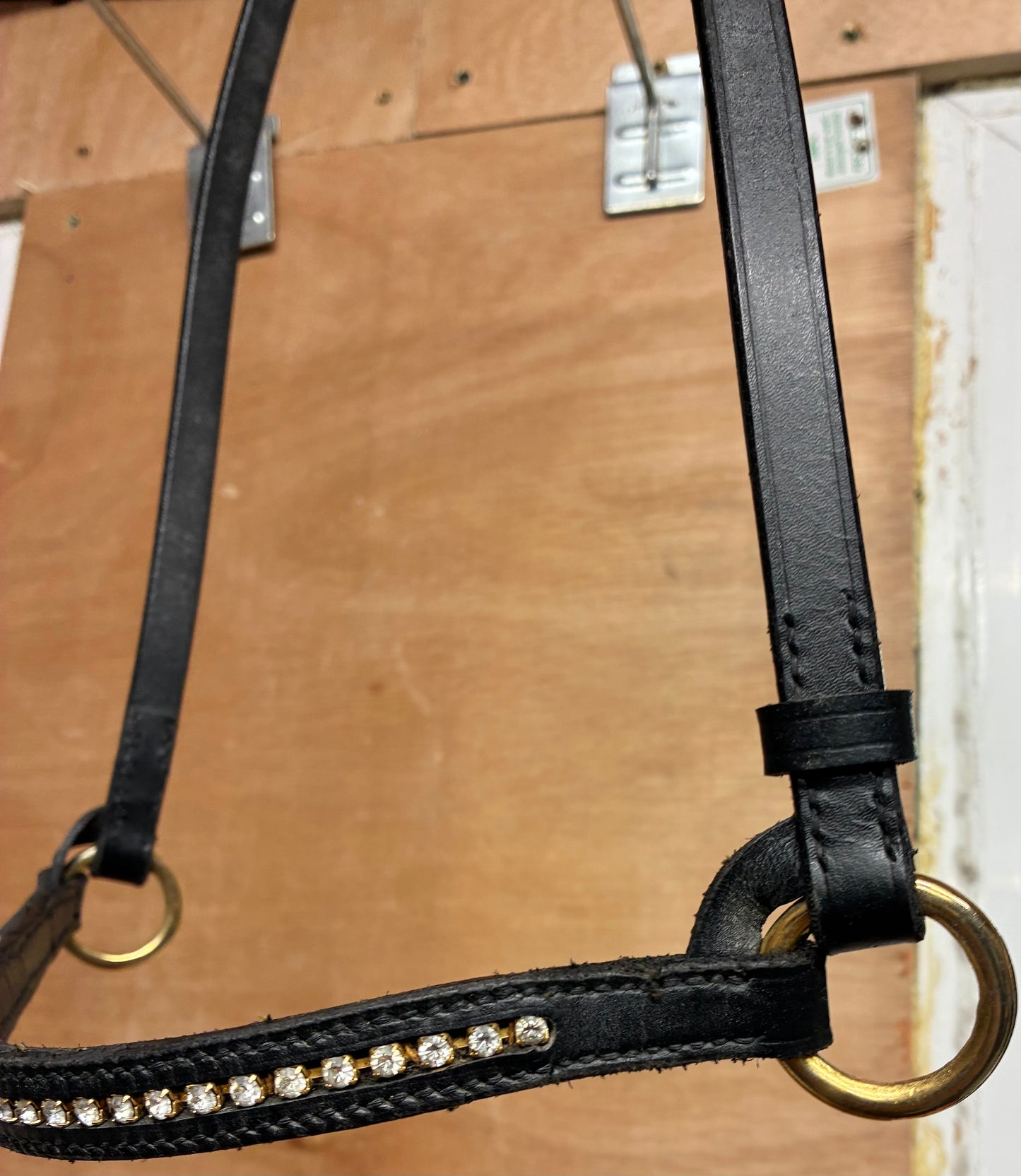 New Black leather in-hand show halter - size Arab