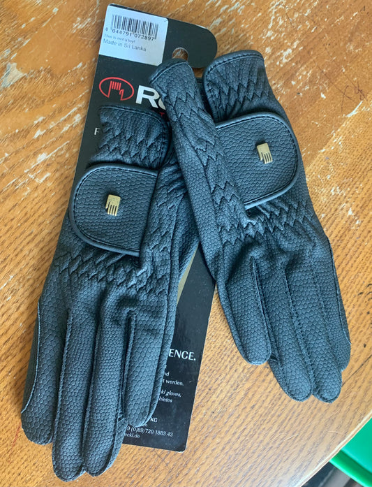 New Roeck-Grip Junior riding Gloves black size 3 (ref2)