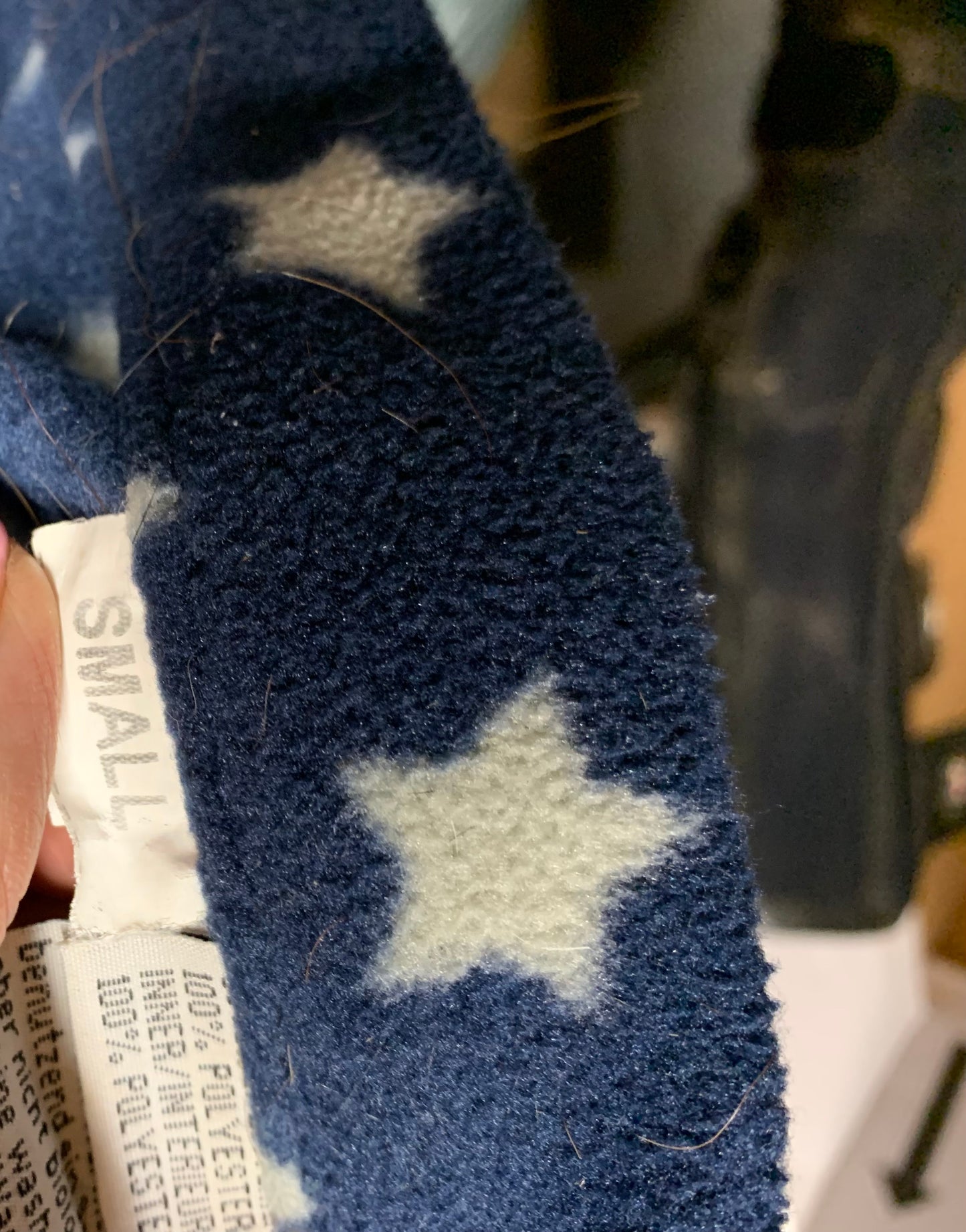 Tottie hood/neck fleece size small star print