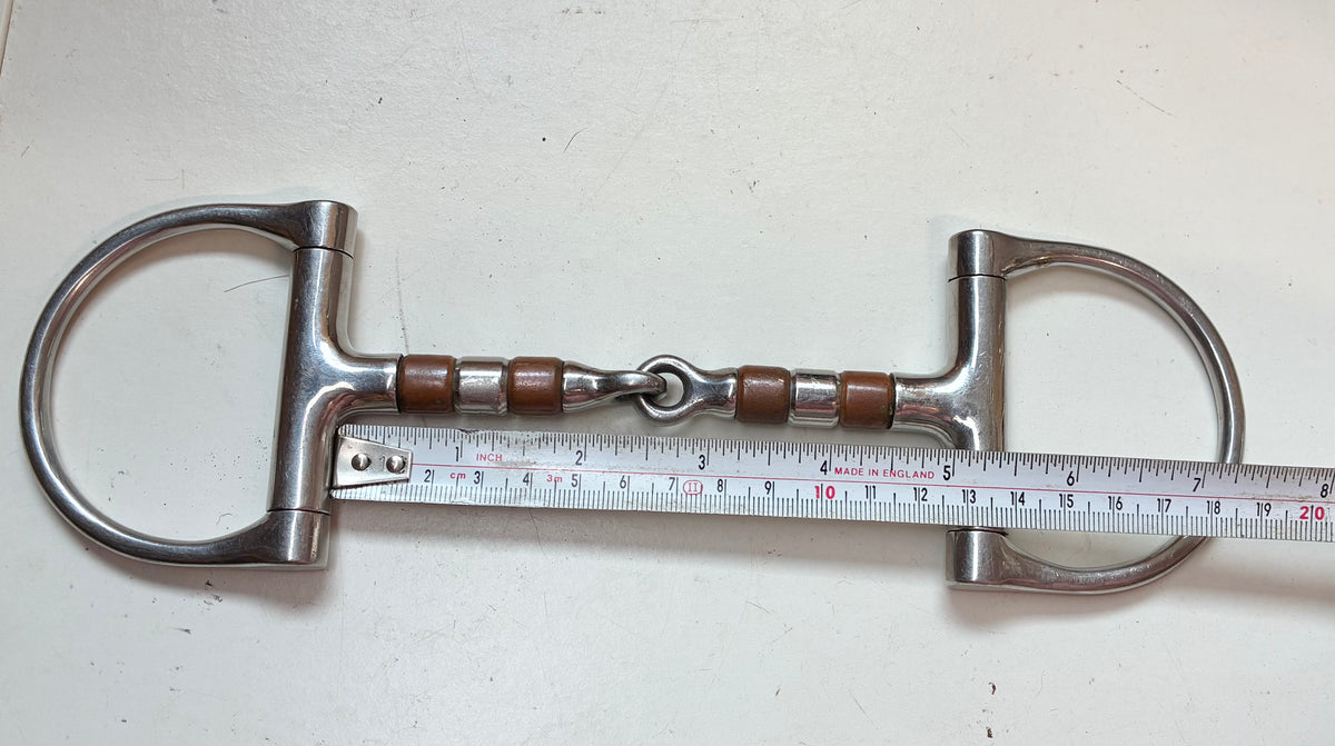 5” jointed D ring snaffle with copper rollers