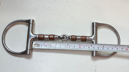 5” jointed D ring snaffle with copper rollers