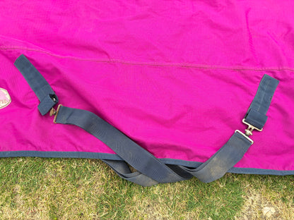 6’9” pink combo no fill light weight turnout rug washed & reproofed