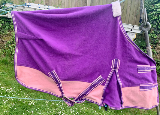 3’0” pink & purple fleece rug to fit pony/mini/Shetland