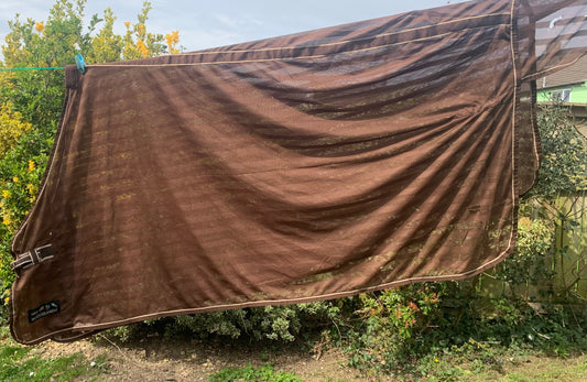 Hkm brown cooler scrim sheet rug 6’3