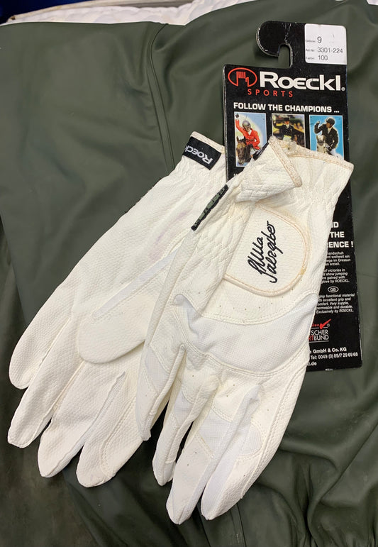 eckl Roeck Grip Riding Gloves in white size 9 RRP £38