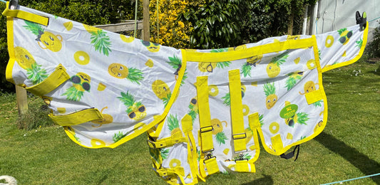 New! Ponyo happy pineapple 🍍 fly rug 3’0
