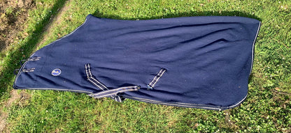 7’0” navy fleece rug