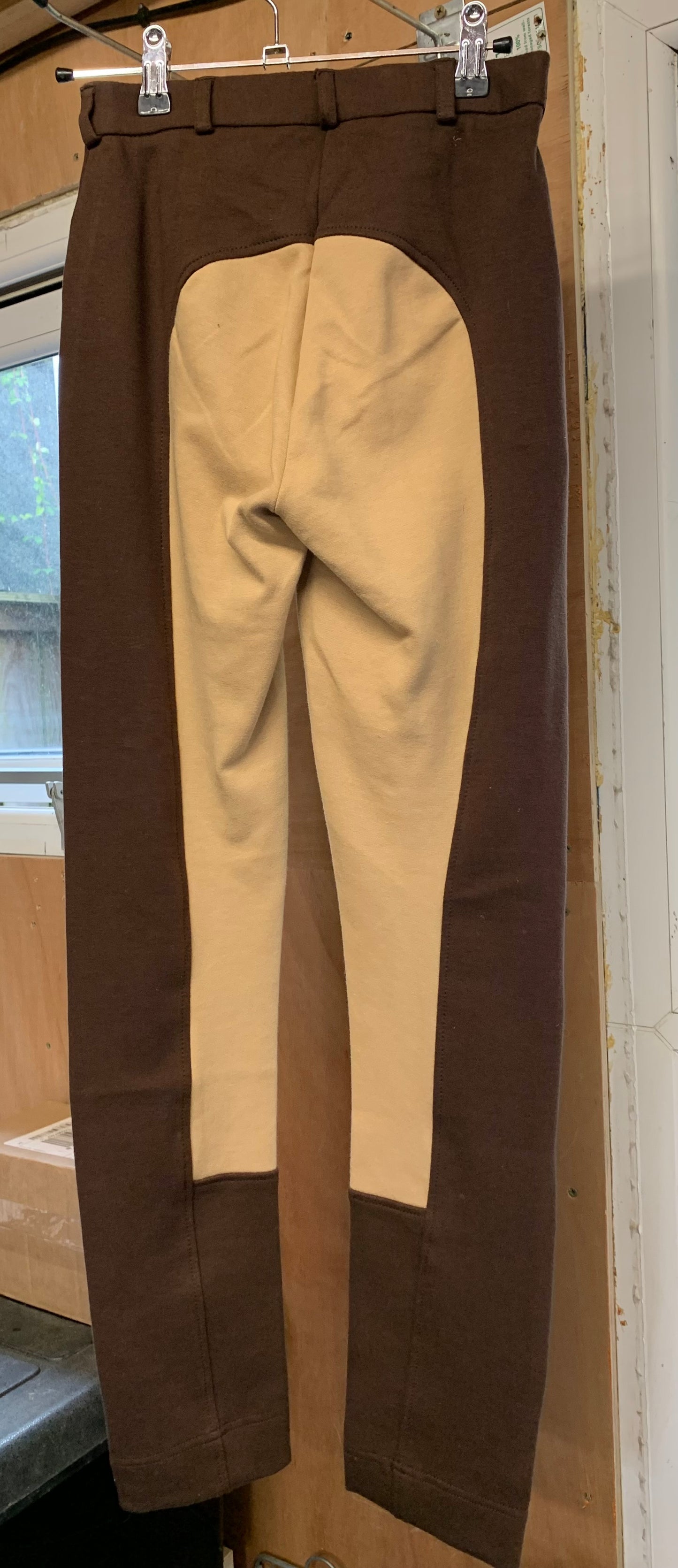 Shires Two Tone Wessex Jodhpurs - Chocolate/Taupe ladies size 26”