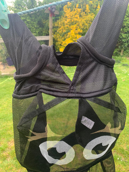 New with tag cartoon face fly mask black - pony size