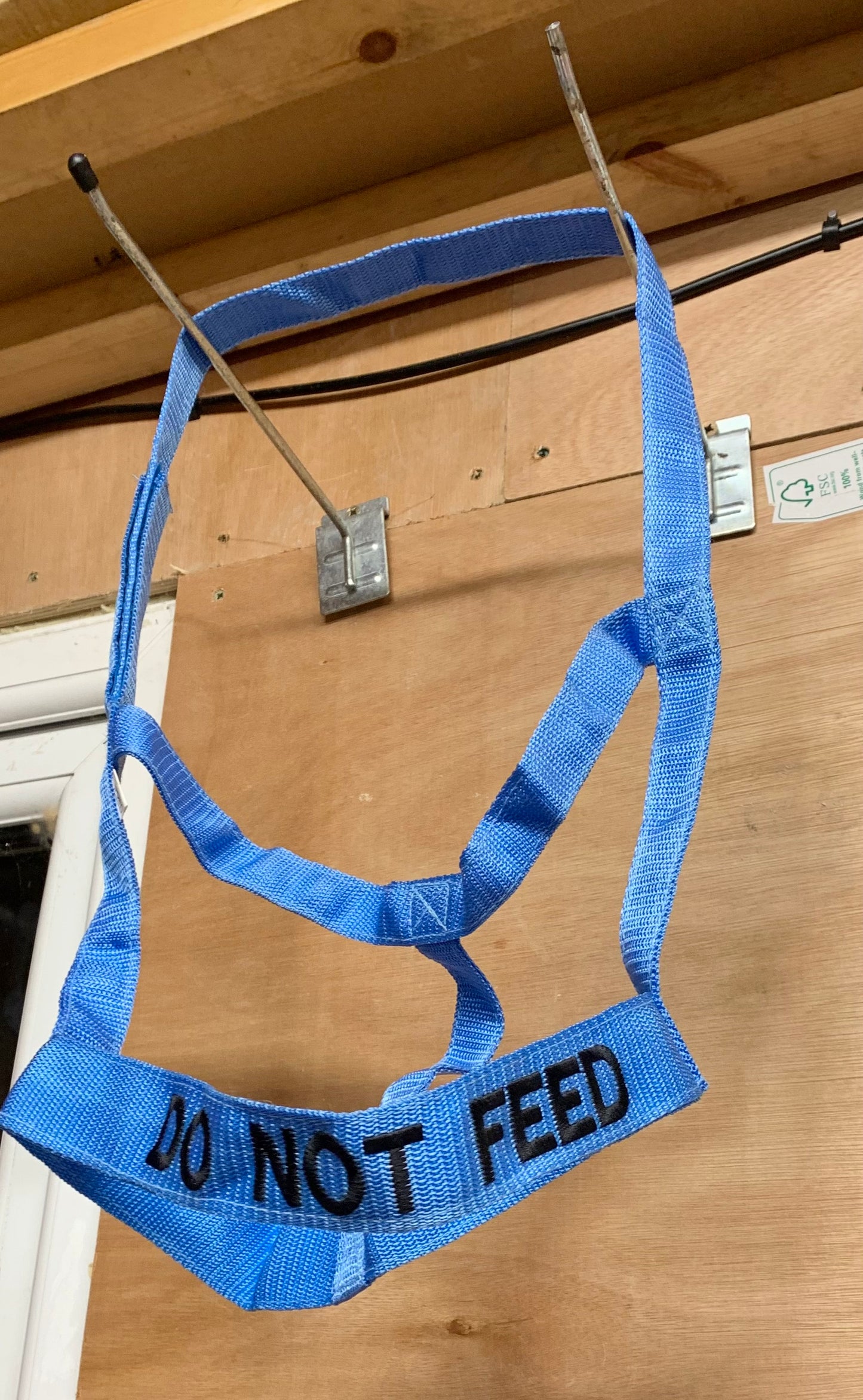 NEW “DO NOT FEED” VELCRO CLOSURE FIELD SAFE HEADCOLLAR PONY SIZE BLUE