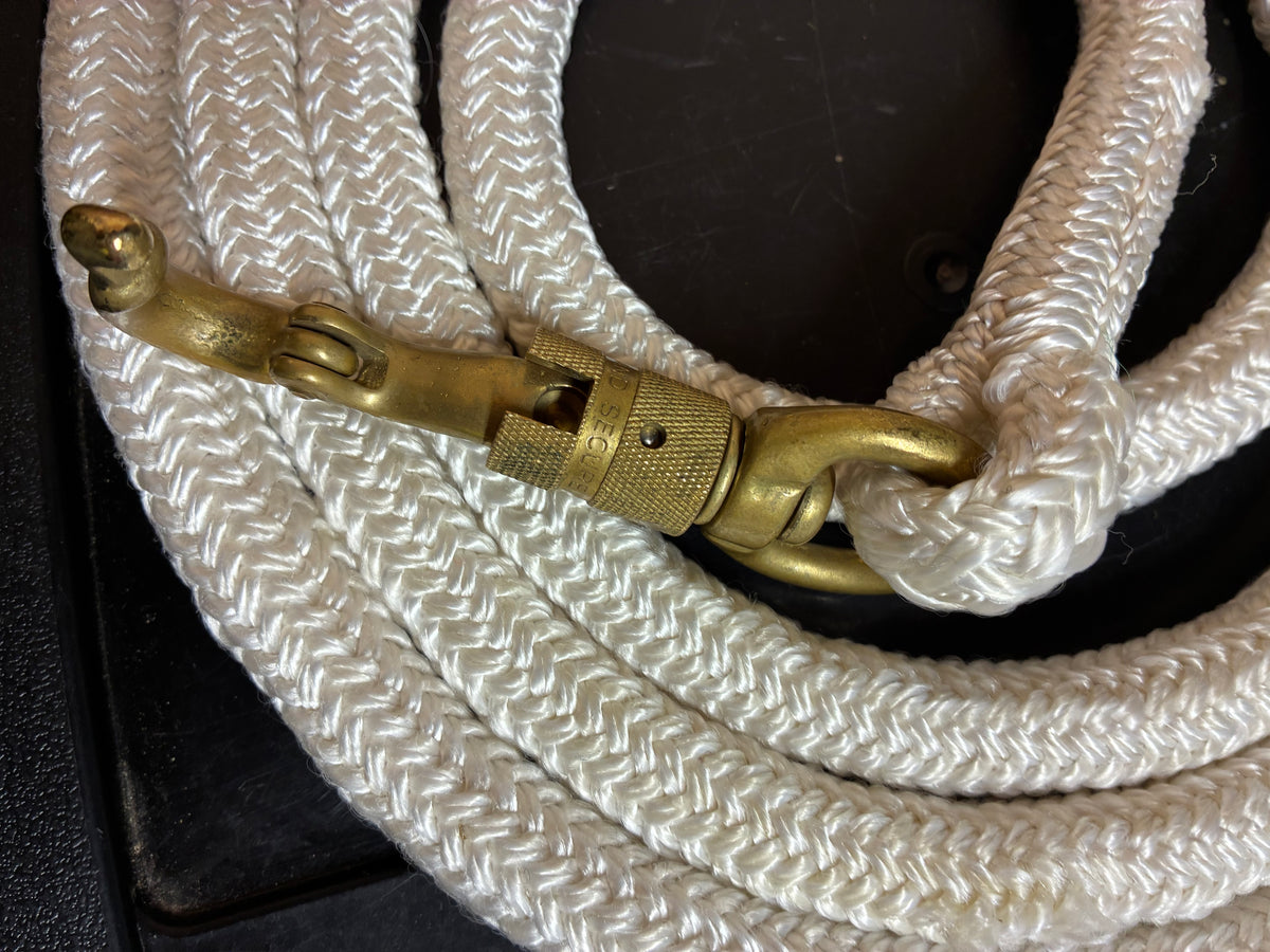 10ft natural horsemanship training lead rope brass swivel snap clip  that attaches to the halter