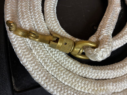 10ft natural horsemanship training lead rope brass swivel snap clip  that attaches to the halter