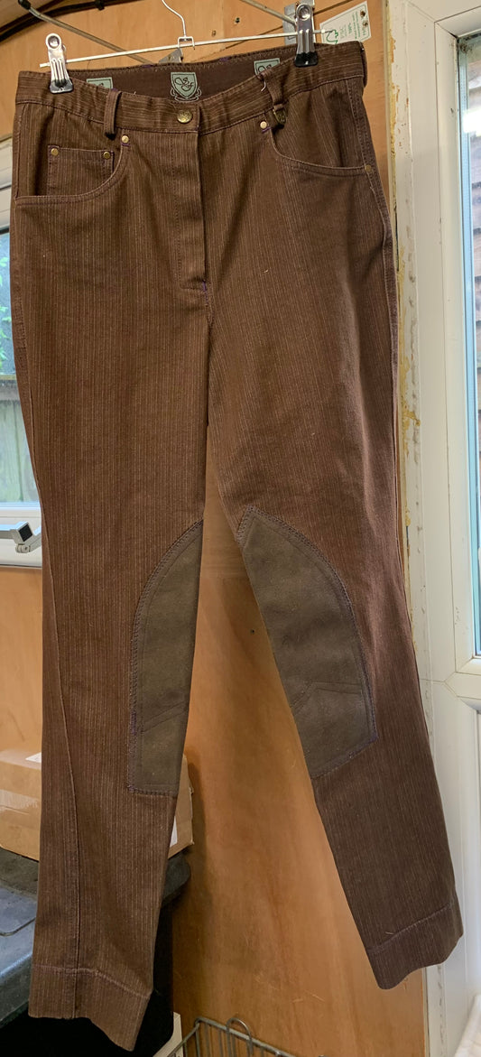 Sherwood Forest Chester Ladies brown denim Jodhpurs size 10/28
