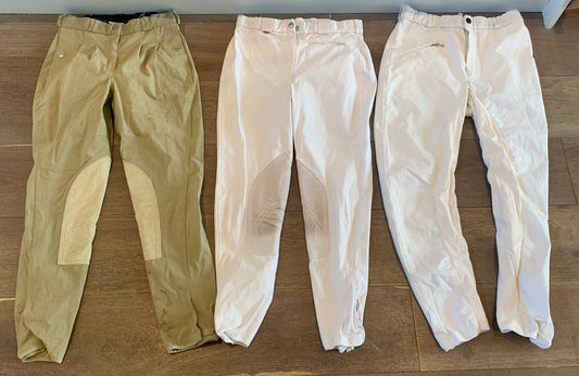 Pikeur mark Todd RTS Jodhpurs/breeches bundle white beige 26waist 28 waist 8/10
