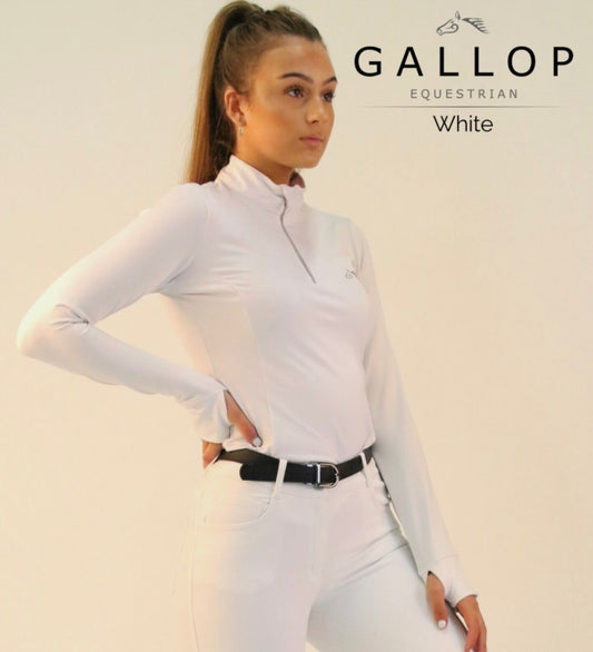 New with tag white gallop base layer size large