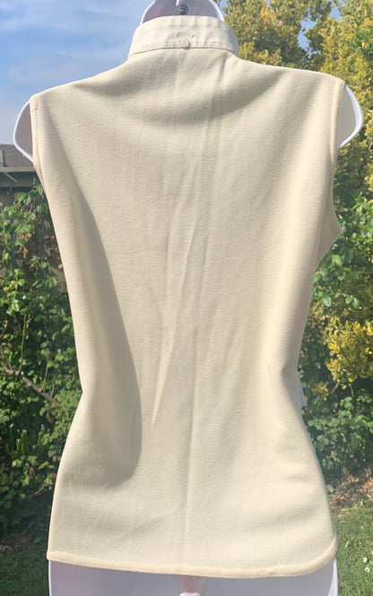 teque-style pale yellow sleevless show shirt size 12