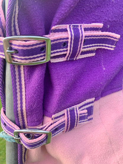 3’0” pink & purple fleece rug to fit pony/mini/Shetland