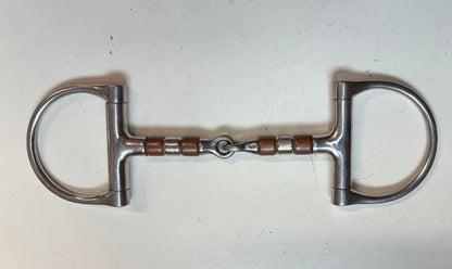 5” jointed D ring snaffle with copper rollers