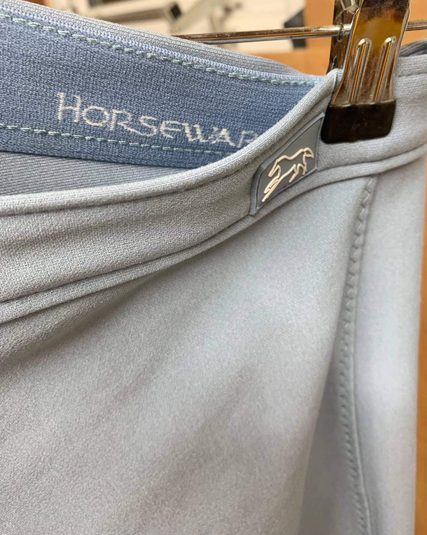 Ladies Horseware light blue soft stretchy jodhpurs 26” waist