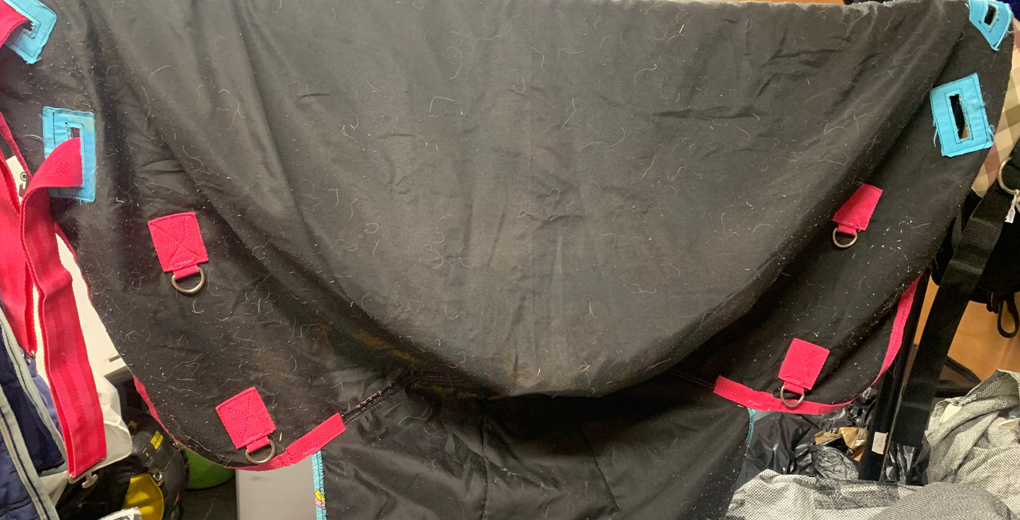 3’6 Rhinegold no fill unicorn aqua & pink turnout rug