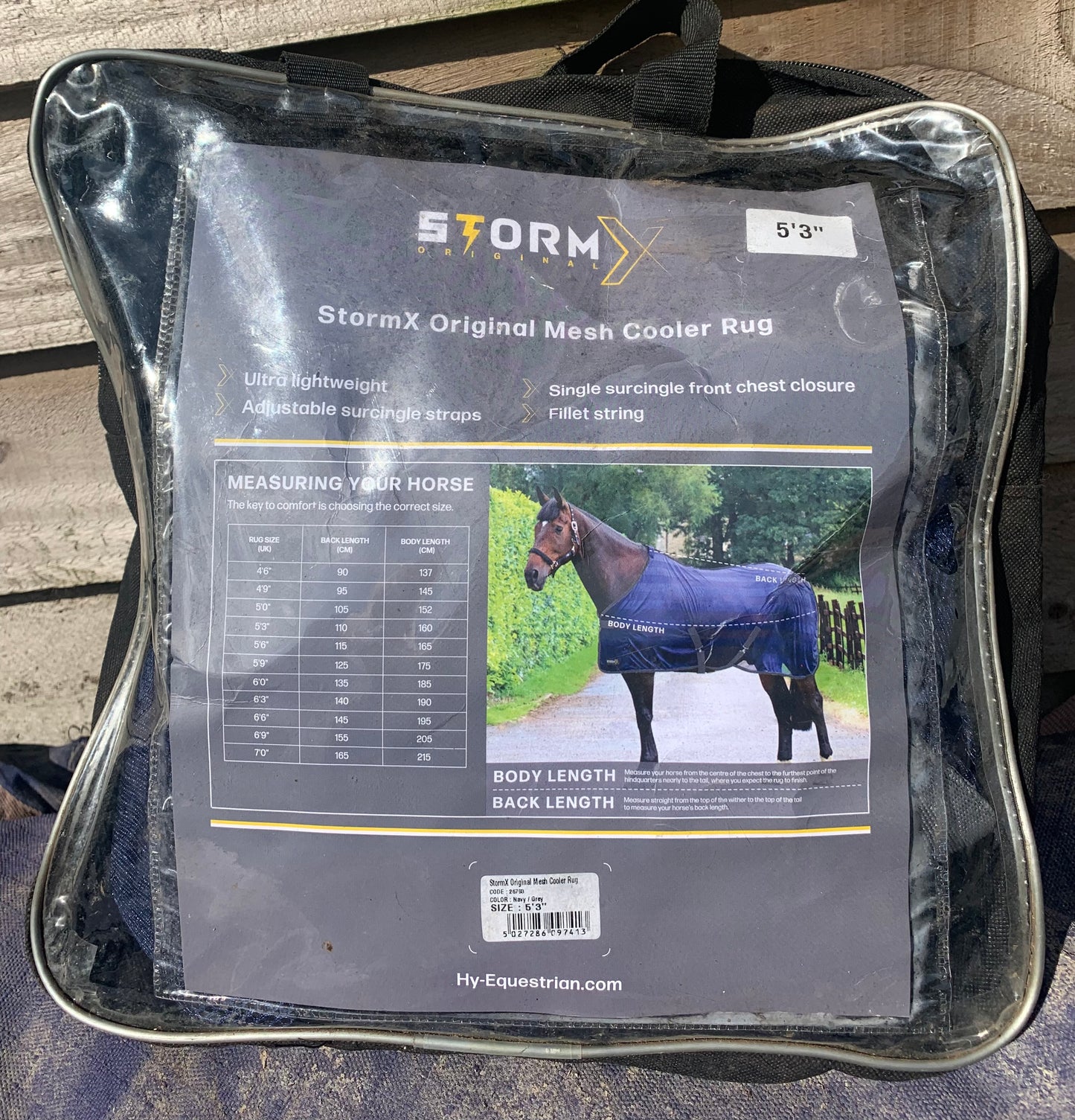New StormX Original Mesh Cooler Rug - Navy / Grey 5’3”