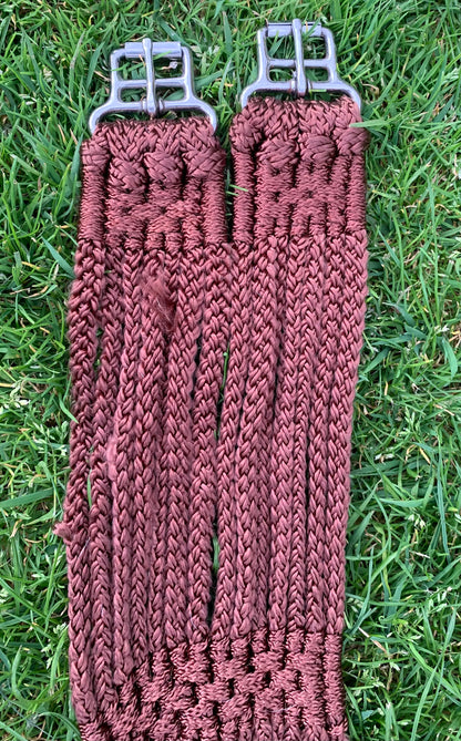 49” Brown Stubben string anti chafing girth 14 strands of non chafing nylon and roller buckles