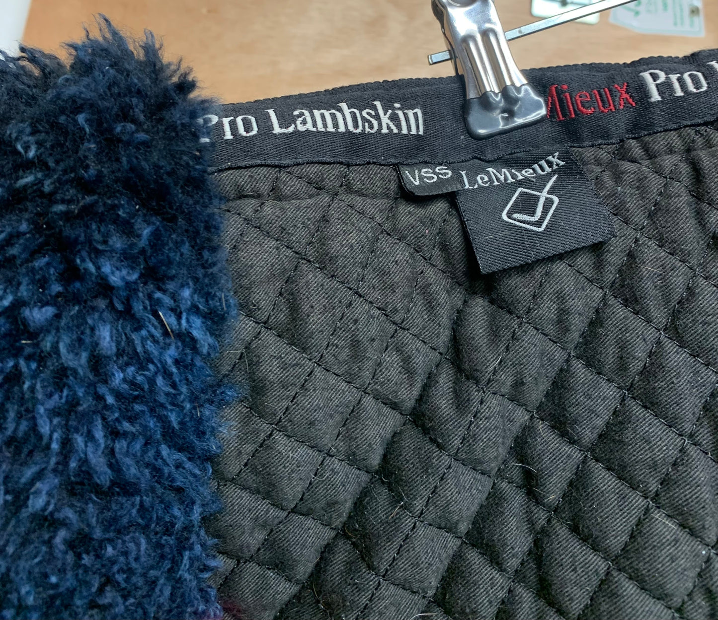 Navy Lemieux pro lamb skin saddle pad