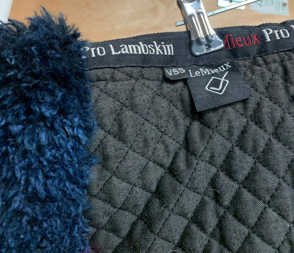 Navy Lemieux pro lamb skin saddle pad