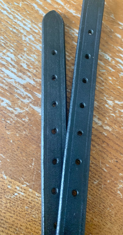 Black leather Rambo Micklem bit straps standard horse size