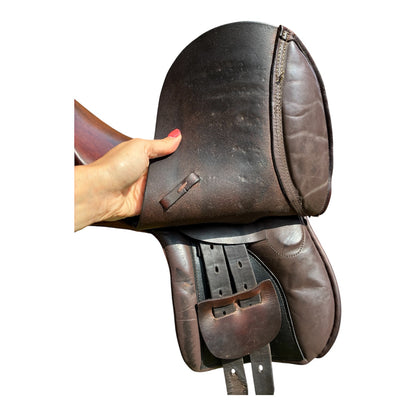 12” tiny tots brown English leather Childs 1st saddle by sovereign Coleman Croft saddlery