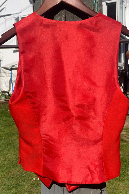 Child’s age 9/10 or adults XS red showing waistcoat