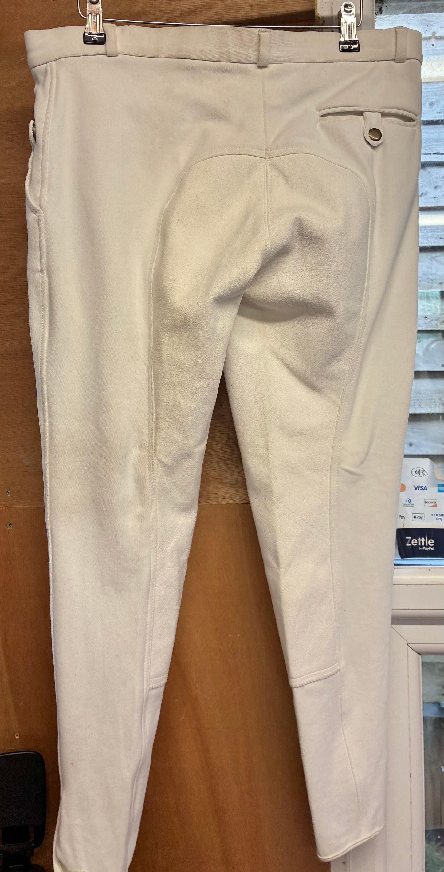 New with tag Mens shires white saddle huggers breeches size 34