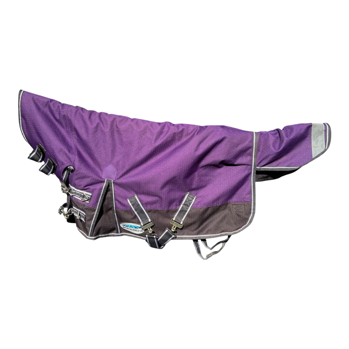 🐴 WeatherBeeta ComFiTec Plus Dynamic Combo Neck Heavy Turnout Rug – 3’0” 💜 Purple/Black