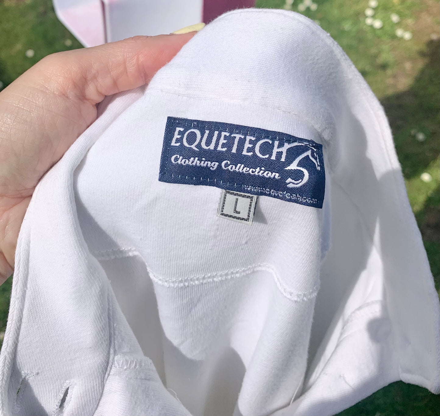Equetech white shirt size large