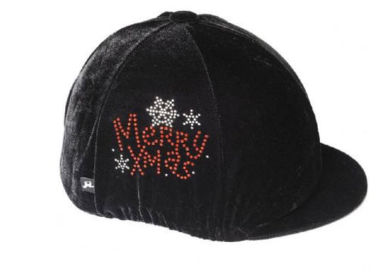 *designed to fit a fixed peak hat *
New - Glittering red diamante stones spell out "Merry Xmas" next to sparkly snowflake details