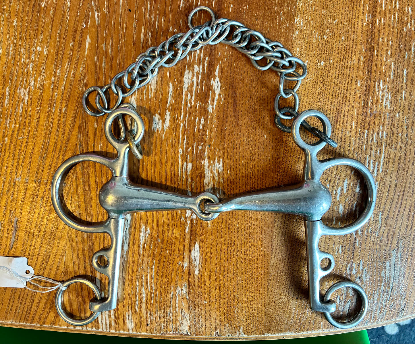 5” jointed Pelham bit complete with curb chain - good condition
