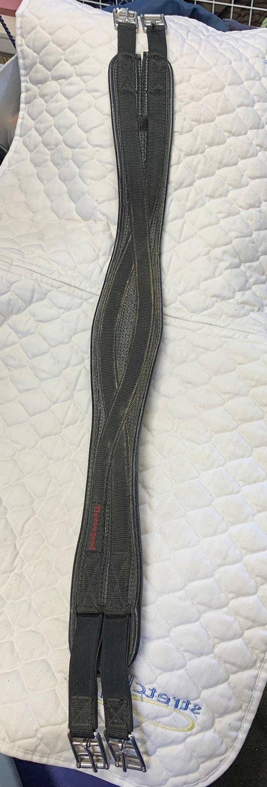 Black thorowgood shaped girth elasticated at one end 40”