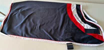 New with tag Horseware Rambo Fashion Cooler - Navy/Red/White 2’6”