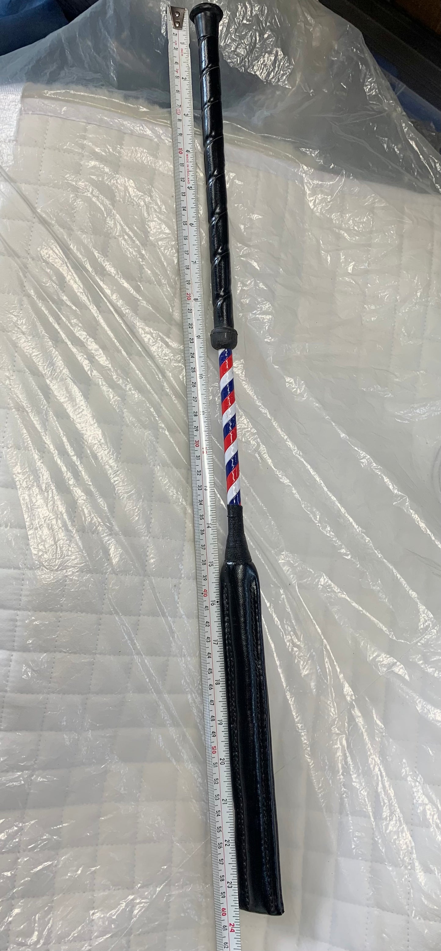 Red/blue/white jumping  padded baton/bat whip 60cm