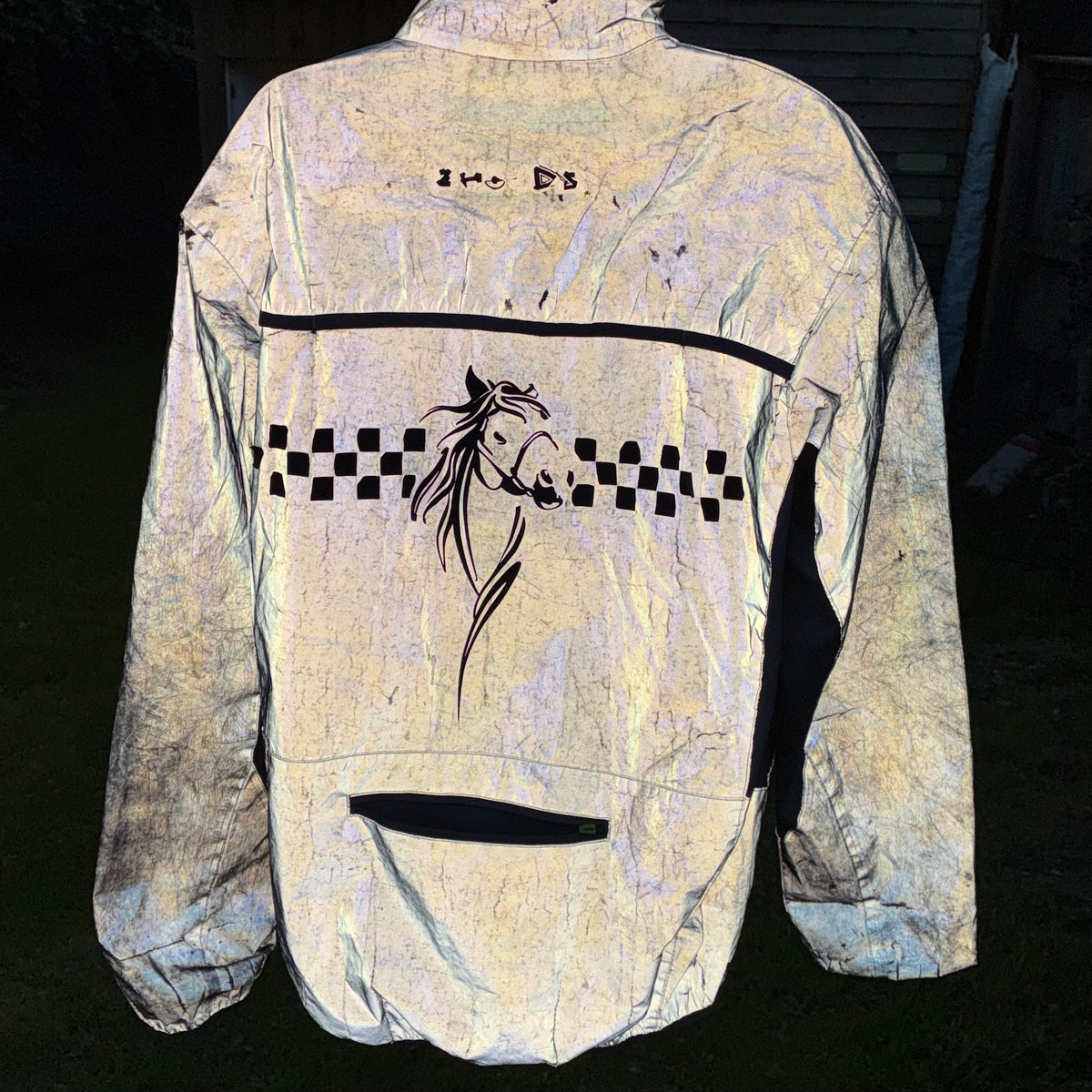 Hi visibility hi-viz waterproof riding/hacking  jacket with pockets size large