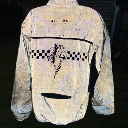 Hi visibility hi-viz waterproof riding/hacking  jacket with pockets size large