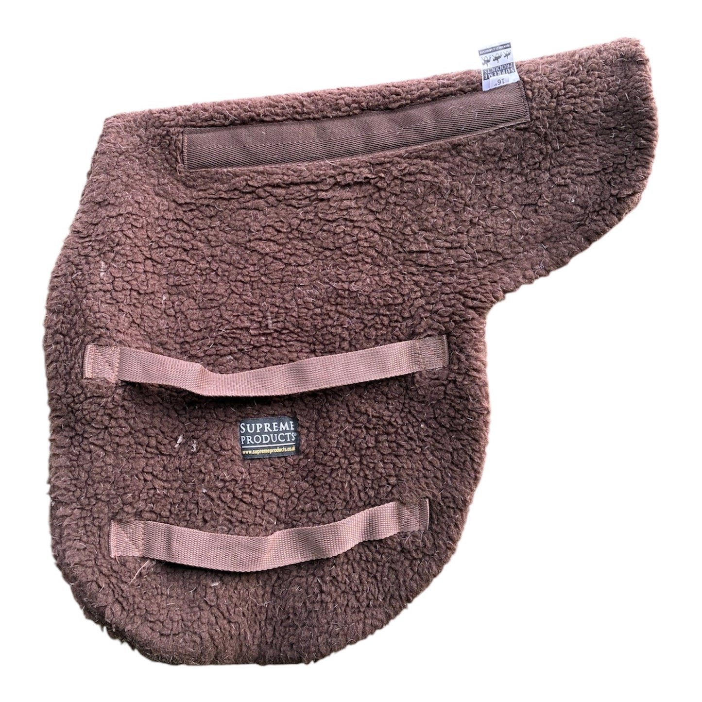 Supreme products 16” straight cut fleece numnah - brown