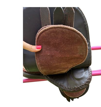 1st ridden/leadrein 12” brown pony Suede show saddle