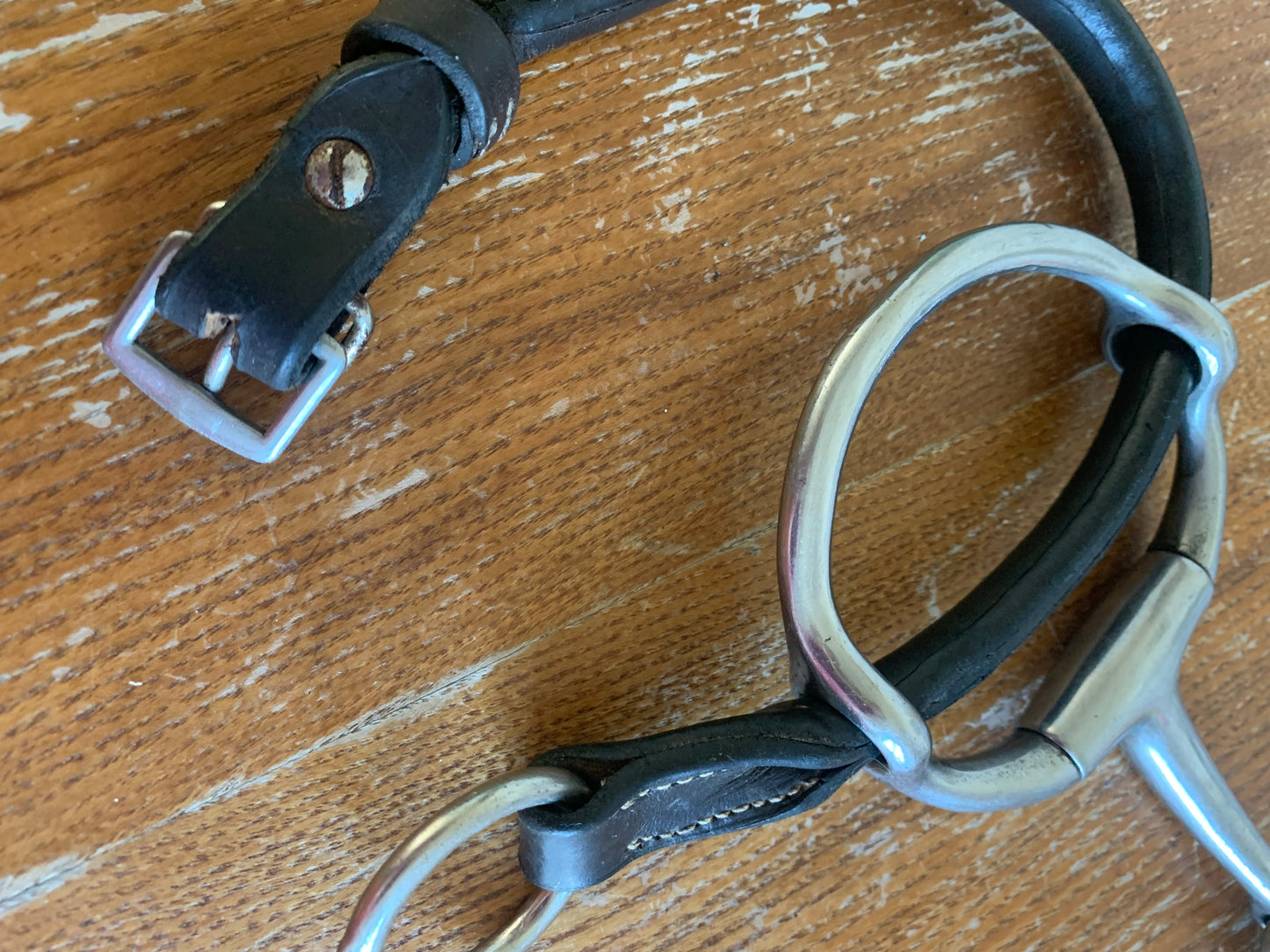 5” Cheltenham Running Gag Bit with one English Leather Cheek