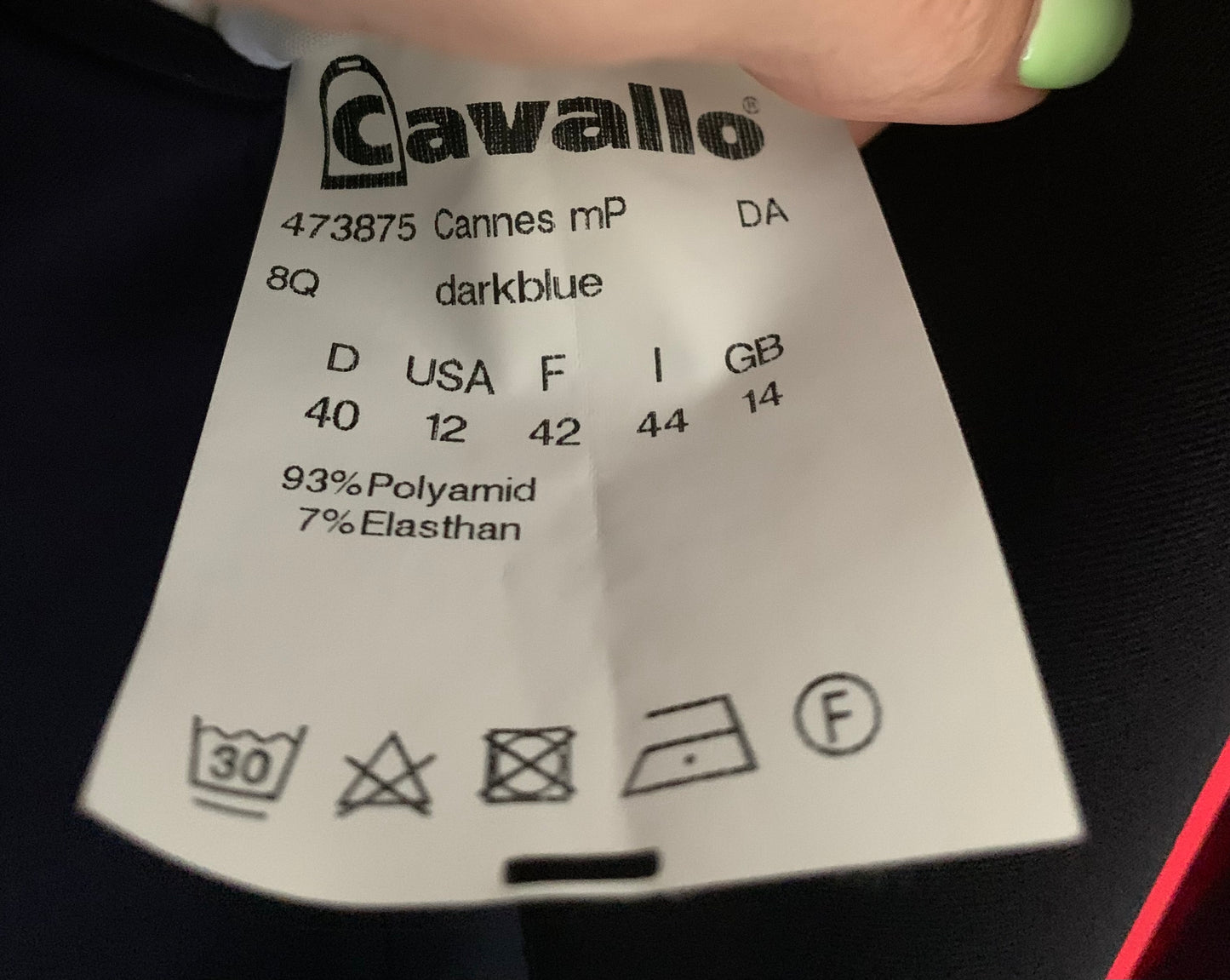 Dark blue cavallo cannes show jacket size 14 (small fitting)