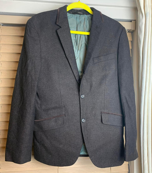 Dark brown jacket with green lining size small