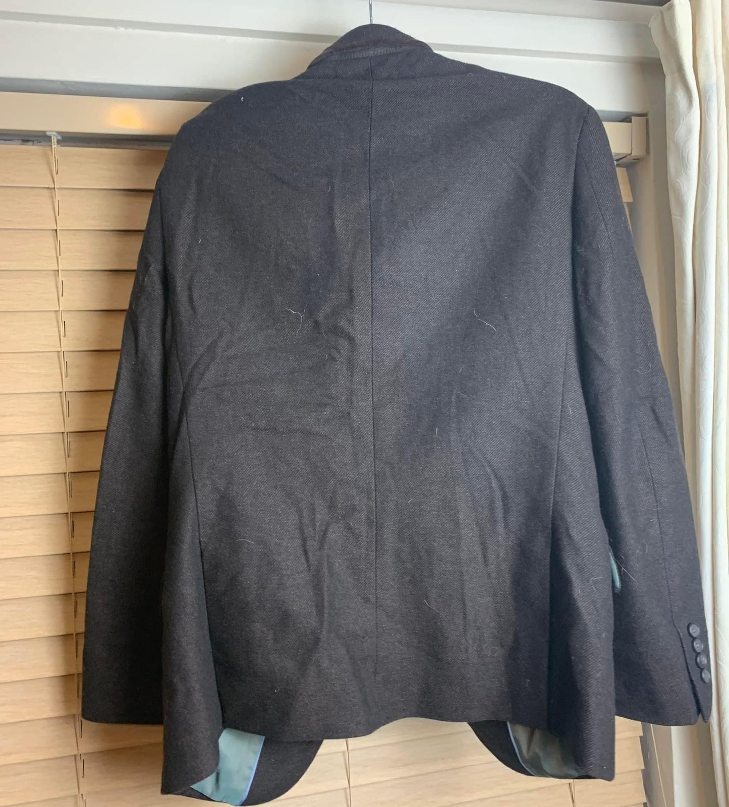 Dark brown jacket with green lining size small
