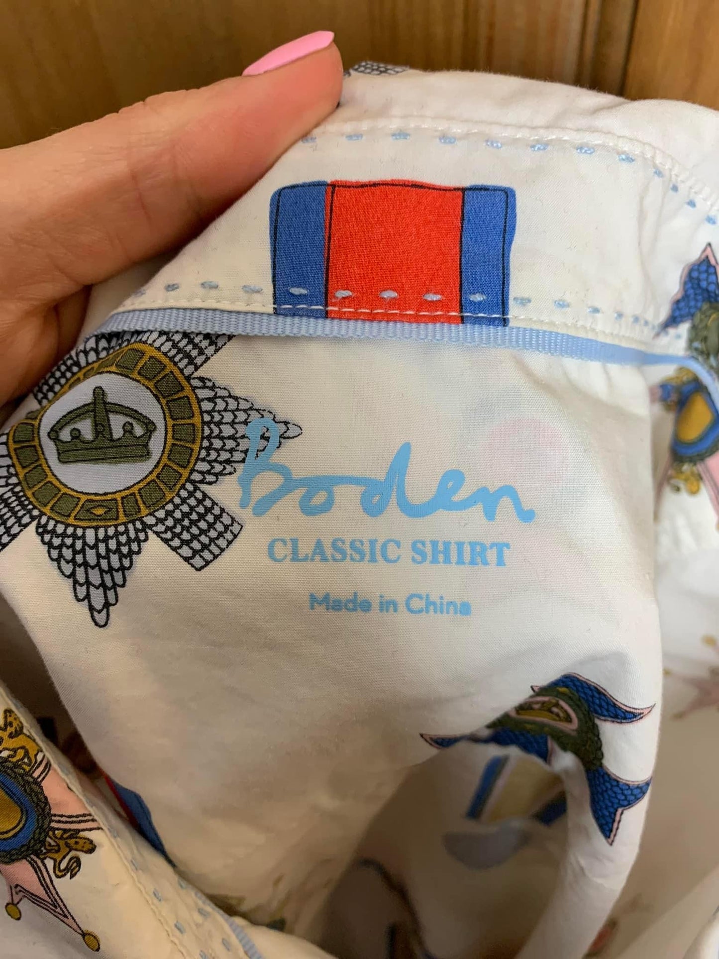 Boden medal print shirt size 12