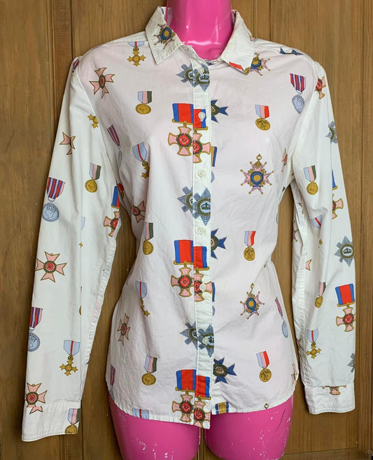 Boden medal print shirt size 12
