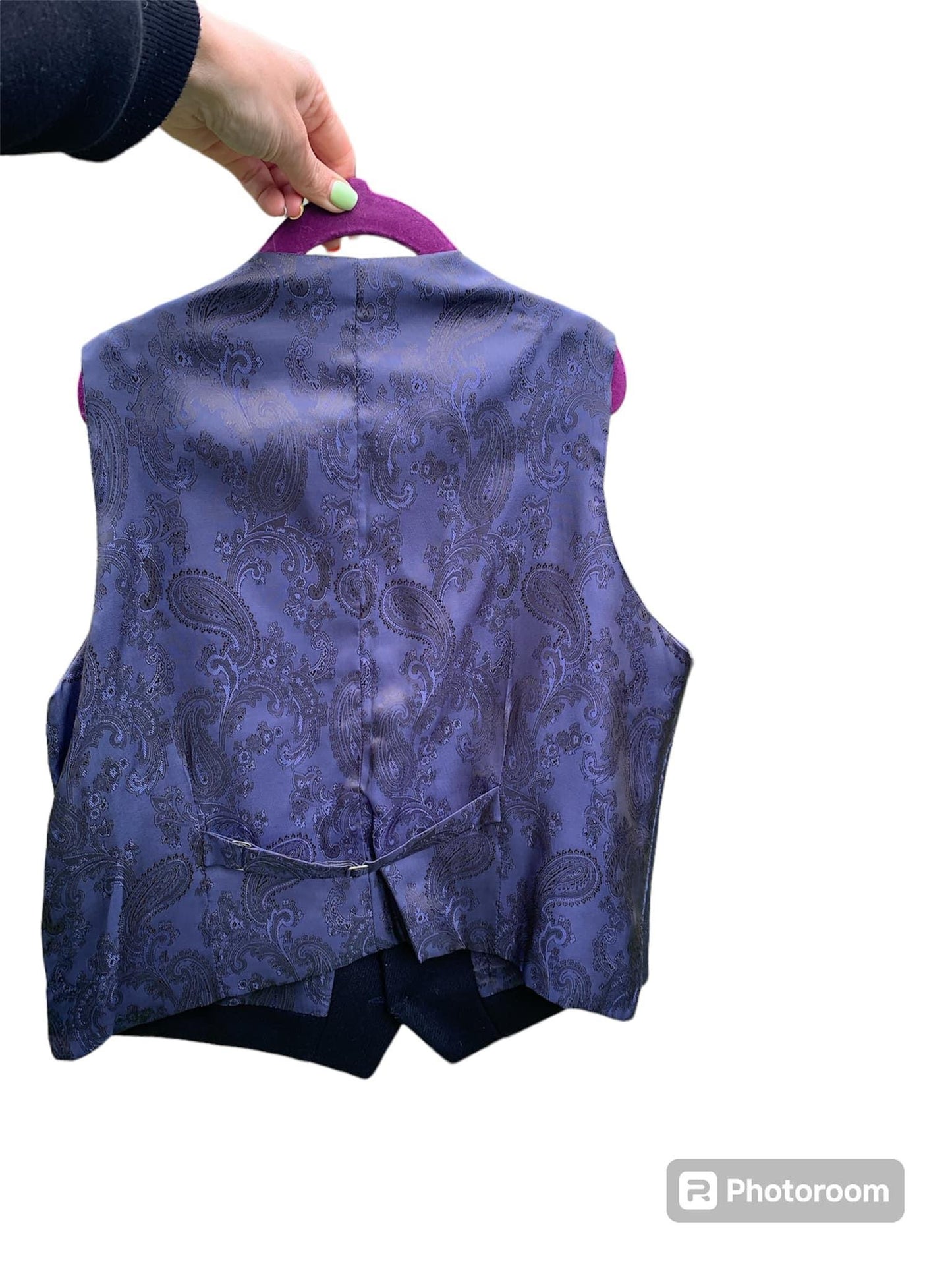 Pretty ponies wool mix navy waistcoat